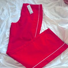 Size 8 Nwt Statement Pants! Red Is The New Black Red Cotton Long Pants, Red Full-length Cotton Bottoms, Red Cotton Full-length Bottoms, Red Cotton Straight Leg Pants, Red Full Length Cotton Bottoms, Red High Waist Cotton Pants, High Waist Red Cotton Pants, High-waisted Red Cotton Pants, Red Cotton Pants For Loungewear