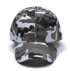 Camouflage baseball adjustable hat Snow Camo, Stylish Caps, Baseball Caps Mens, Cap Men, Hat For Men, Hat For Man, Dad Hat, Adjustable Hat, Grey Fashion