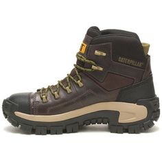 CAT Men's Invader Comp Toe Waterproof Hiker Work Boot -Coffee- P91541 Brown Work Boots With Reinforced Toe For Winter, Brown Winter Work Boots For Outdoor Activities, Brown Steel Toe Boots For Outdoor Activities, Brown Wear-resistant Work Boots With Round Toe, Brown Winter Work Boots For Adventure, Brown Steel Toe Waterproof Boots For Outdoor, Brown Hiking Boots With Reinforced Toe For Outdoor Work, Impact Resistant Brown Work Boots For Outdoor, Brown Work Boots With Reinforced Toe For Outdoor Activities