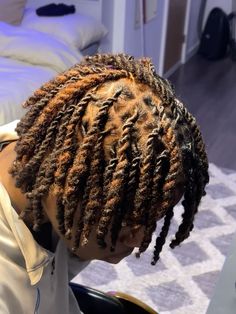 Ig: arewasbar Dyed Two Strand Twist Men, Brown Locs Men, Brown And Black Locs, Free Part Locs, Tapered Hairstyles, Brown Locs, Color Locs, Studs With Dreads, Brown Dreads