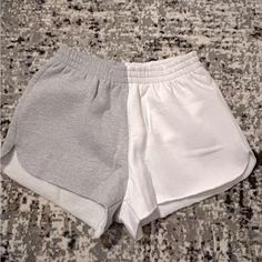 Half White And Half Gray Junior’s Shorts. New Without Tags. Size Small In Juniors. 80% Cotton , 20% Polyester. Gray Beach Shorts For Spring, Casual White Pajama Shorts With Elastic Waistband, Sporty White Pajama Shorts, Gray Vacation Shorts, Casual Gray Shorts For Vacation, Gray Pajama Shorts For Summer, Gray Summer Pajama Shorts, White Athletic Shorts With Elastic Waistband For Loungewear, Summer Cotton Color Block Shorts