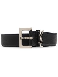 black calf leather crinkled finish logo plaque silver-tone hardware punched holes buckle fastening adjustable fit Leather And Brass, Aviator Watch, Balenciaga Track, Office Bag, Balenciaga Triple S, Fine Watches, Belt Black, Custom Watch, Summer Beach Wear