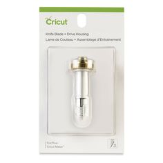 an image of a white and gold object in the packaging for cricut's new product