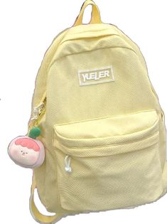 Trendy Yellow Student Backpack, Casual Yellow Backpack For Students, Yellow Shoulder Backpack For School, Back To School Yellow Shoulder Bag, Yellow Softback School Bags, Yellow Shoulder Bag For Back To School, Yellow School Bags For Back To School, Yellow Softback Bags For School, Yellow Shoulder Bag For Back To School Travel