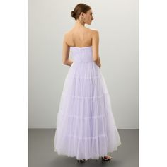 Purple (100% Polyester). Gown. Strapless. Back zipper closure. 57" from shoulder to hemline. Imported. Zac Posen Gown, Tulle Gown, Rent The Runway, Closet Designs, Zac Posen, Delicate Jewelry, Strapless Bra, Event Rental, Strappy Heels