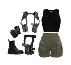 Aesthetic Zombie Apocalypse Outfit, Anime Techwear Outfits, Green Vigilante Outfit, Combat Outfit Aesthetic, Combat Female Outfit, Outfit For Zombie Apocalypse, Alice In Borderland Shifting Outfit, Women’s Tactical Outfit, Apocalypse Core Clothes