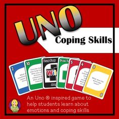 Coping Skills Uno is an Uno inspired game that your students will love playing! As students play, they are asked to answer questions that will test their coping skills and will help you to facilitate discussion regarding how to handle different situations and emotional regulation. Counseling Techniques, Health Posters, Uno Card, Uno Card Game, Adolescent Health, Group Counseling