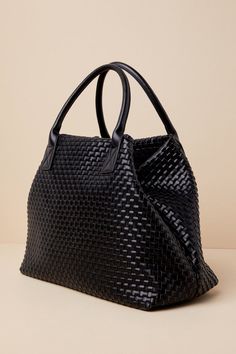 Big Time Moves Black Woven Oversized Tote Bag Luxury Tote Bags, Black Weave, Oversized Tote Bag, Vegan Handbags, Bottom Design, Oversized Tote, Large Handbags, Large Shoulder Bags, Big Bags