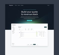 an image of a website page with the words build your quote to revuee stack