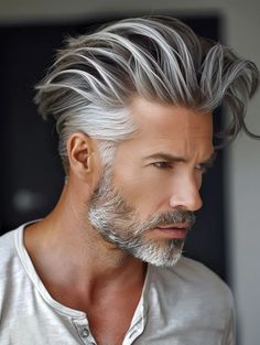 Mens Very Short Hairstyles, Long Silver Hair Men, Danish Zehen Hairstyle, Older Men Haircuts Over 50, Haircuts Over 50, Older Men Haircuts, Grey Hair Men, Men With Grey Hair, Mens Hair Colour