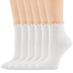 PRICES MAY VARY. Our socks are made of high-quality combed cotton, which is soft and comfortable, with a particularly soft and smooth touch, keeping feet cool and dry Can be paired with women's dresses, casual shoes, sandals, sports shoes, or formal shoes, designed specifically for women, with ruffled and pleated decorations, can be worn upwards or folded to showcase personality One size fits women's 5-9 shoes, with socks designed with elastic cuffs, can be worn in any ankle size A variety of co Cute Super Soft White Socks, White Stretch Socks With Ruffles, Cute Ruffle Socks, White Frilly Socks Aesthetic, White Frilly Socks, Ruffled Socks, Cute Socks, Designer Socks, Casual Socks