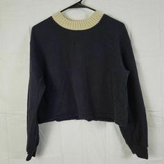 Zara Trafaluc Womens Black Long Sleeve Pullover Cropped Sweater Size Small Brand: Zara  Department: Women  Color: Black  Size: Small  Type: Sweater  Style: Cropped  Pattern: Solid Neckline: Crew Neck  Features: Comfort Collarless Occasion: Casual  Theme: Classic  Closure: Pullover  Season: Fall Winter  Condition: Pre-owned, In Good Condition.  Measurements: Pit To Pit: 19 in Length: 18.5 in Black Ribbed Collar Cropped Sweater For Fall, Black Cropped Sweater With Ribbed Collar For Fall, Zara Crew Neck Tops For Winter, Winter Cotton Tops By Zara, Zara Cotton Tops For Winter, Zara Crew Neck Sweatshirt For Fall, Casual Black Cropped Sweater With Ribbed Collar, Casual Black Cropped Cotton Sweater, Black Cotton Cropped Sweater For Winter