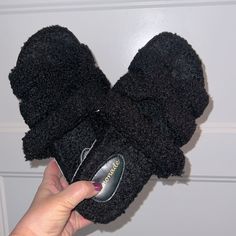 Super Cozy Fuzzy Sherpa Slides, Sandals, Slippers, House Shoes. Can Be Worn Outside As Sandals Features An H Shaped Cut Out Band (Has An Hermes Feel To Them) Brand New Adjustable Velcro Strap Size 9 I Also Have These Available In Denim Blue Fabric; White & Black Faux Leather With Sherpa Lining And One's Without The Sherpa Lining Available In My Closet. Purchased From An Online Boutique & Just Never Wore Comes From A Dog Friendly Home Offers Welcome Make A Bundle Of Even Just 1 Item & I Will Send Open Toe Synthetic Slippers, Black Casual Closed Toe Platform Slippers, Casual Black Open Toe Platform Slippers, Black Cushioned Platform Slippers With Round Toe, Black Closed Toe Slippers With Cushioned Footbed, Black Round Toe Platform Slippers With Cushioned Footbed, Comfortable Black Platform Slippers For Beach, Black Cushioned Closed Toe Slippers, Black Casual Flat Platform Slippers