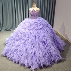 Purple Quinceanera Ball Gown Strapless Dress Dream Daughter, Fairytale Wedding Gown, Purple Quinceanera, Shoulder Length Veil, Quinceañera Dresses, Princess Look, Plus Size Evening Gown, Character Wardrobe, Tulle Ruffles