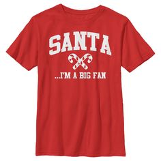 If you're looking for the jolliest new trends this Christmas, you're in the right place! Show off your unique fashion style with this Lost Gods Santa Fan Boys' Graphic T-Shirt! This cool tee features the text: "Santa... I'm a big fan" with two crossing candy canes. There’s no end to the awesomeness you’ll find when you shop tees by Lost Gods Collective. Come on, you know you want to come get lost with us! Unique Fashion Style, Kids Clothes Boys, Boys Hoodies, Tee Outfit, Candy Canes, Girls In Love, Direct To Garment Printer, Cool Tees, Boys Shirts