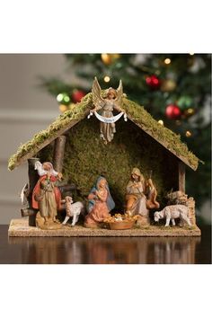 Shop For Fontanini 7 Piece Nativity Set with Italian Wood Stable 54564 Nativity Stable Full Size, Real Life Nativity Set, Cowboy Nativity Set, Christmas Nativity Set Mackenzie-childs, Nativity Set Yonderstar.com, Wood Bark, Deco Mesh Ribbon, Work Wreath Forms, Lantern Candle Decor