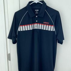 Men's Adidas Golf Adizero Golf Polo Shirt New Without Tags Sz M Black 100% Poly With White Piping Around Raglan Sleeves Chest Graphics In Bright Neon Orange And White Measurements Are Approximate And Taken Across In Inches Length: 29 Top Of Shoulder To Hem Chest: 21.5 Across Underarms Please Check Out My Other Listings Too-Bundle And Save! Questions?? Please Message Me From A Clean, Smoke Free Home Black Moisture-wicking Polo Shirt For Golf, Black Adidas Tops For Sports, Sporty Black Tops For Golf, Black Sporty Top For Golf, Sporty Black Top For Golf, Adidas Short Sleeve Golf Tops, Adidas Short Sleeve Tops For Golf, Adidas Moisture-wicking Polo Shirt For Golf, Adidas Sports Shirt