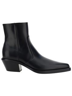 100% Leather | Off-White Men's Black Texan Ankle Boot | SS23 Off White Boots, Mens Heeled Boots, Heels Boots Outfit, Chelsea Boots Men Outfit, Boots Men Outfit, Chelsea Boots Heel, Men In Heels, Italian Fashion Brands, Ankle Boots Men