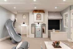 Beach House Playroom, Finished Basement Playroom, Playhouse Playroom, Basement Playroom Ideas, Custom Playroom, Kids Playroom Basement, Indoor Playroom, Baby Playroom