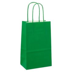 a green shopping bag on a white background