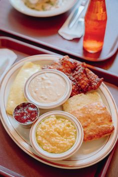 a white plate topped with different types of food