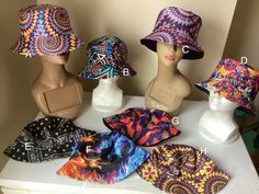 Two sided bucket hats . Casual Reversible Bucket Hat For Festival, Reversible Multicolor Brimmed Hat, Multicolor Reversible Cap, Reversible Wide Brim Bucket Hat For Festivals, Reversible Multicolor Wide Brim Bucket Hat, Reversible Bucket Hat One Size, Adjustable Reversible Multicolor Bucket Hat, Multicolor Reversible Wide Brim Bucket Hat, Adjustable Multicolor Reversible Bucket Hat