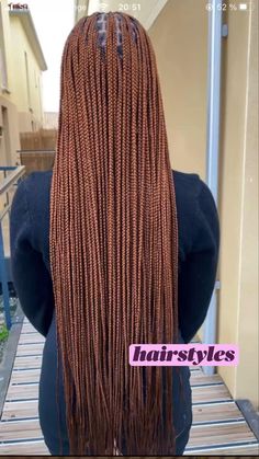 Brownish Red Box Braids, 99j Goddess Box Braids, Buttlength Knotless Box Braids Medium, Colour 340 Knotless Braids, Box Braids Ginger Color, Reddish Brown Braids Black Women, Long Brown Box Braids, Small Ginger Knotless Braids, Braids Colours For Black Women