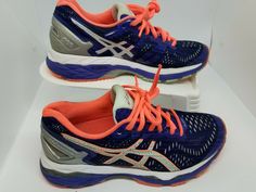 Women's Asics Gel- Kayano 23 Blue Orange Sneakers Athletic Running Walking Shoes Size 6 These Have Previously Owned, However they are Still in Very Good Condition, Normal Wear In Outsole Ask if you have any questions Thank Blue Asics Running Shoes For Marathon, Asics Blue Running Shoes For Marathon, Asics Running Shoes With Boost Midsole For Workout, Blue Asics Running Shoes For Sports, Asics Blue Running Shoes For Sports, Asics Running Shoes With Air Cushioning For Workout, Dynamic Blue Asics Running Shoes, Dynamic Blue Running Shoes For Workout, Blue Lace-up Running Shoes For Workout