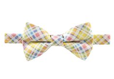 "**About this bow tie This bow tie is handcrafted by me and made with 100% cotton fabric. Pre-tied, double layered and have interfacing fuzzed inside to strengthen it. Self-tie version is available too. **Since all our listing are custom made,, we don't accept return, If you are purchasing this to match your bridal color or require a precise color, we can't gurantee a PERFECT match. Please ask for our FREE Fabric Sample before placing order! ** Bow tie style - Bar pin (For babies only) - CLIP-ON White Bow With Tie Back For Spring, Cotton Bow For Spring, White Bow Tie For Spring, Dapper Bow Tie For Spring Weddings, Dapper Spring Bow Tie For Weddings, Spring Bow Tie As Gift, Spring Adjustable Bow Tie, Dapper Spring Wedding Bow Tie, Dapper Summer Wedding Bow Tie