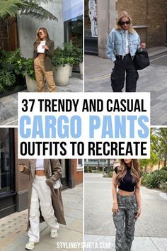 Outfits With Carpenter Pants, Green Pants Beige Top, Jean Jacket And Cargo Pants Outfit, Shoes That Go With Cargo Pants, Womens Cargo Pants Outfit Fall, Womens Cargo Pants Outfit Winter, Cargo Pants Styling For Women, 2024 Cargo Pants Outfit, Cargo Pants With Jean Jacket Outfit