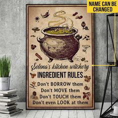 a poster with the words soup on it and an image of a pot full of soup