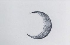 a drawing of a half moon in the sky