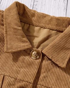 Corduroy Button Design Flap Detail Shacket Wind Coat, Chic Jacket, Fall Winter Jacket, Sofa Cotton, Chic Type, Casual Outerwear, Long Sleeves Coats, Cotton Cardigan, Long Sleeve Blazers