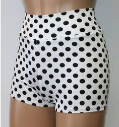 POLKA DOT HIGH WAIST BOOTY SHORTS!! Many Colors and All Sizes Available! Don't See The Color You Need? Let us Know - We Can Probably Get It For You!! All items can be adjusted to your needs: Waist higher/lower, inseam longer/shorter, different fabric, style or color Just let me know! CUSTOM MADE IN THE USA!! Quality constructed for maximum comfort! 80% Nylon, 20% Spandex (4 Way Stretch) - Cold Water Wash, Line Dry Scroll Down for Size Chart Combined Shipping Available ########################### Roller Derby Clothes, Cheer Gym, School Spirit Days, Spirit Days, Cheer Shorts, Roller Derby Girls, Gym Dance, Dots Clothing, Derby Girl