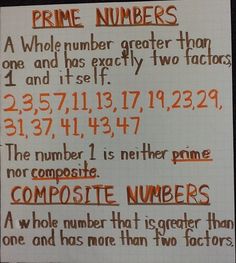 a piece of paper with writing on it that says prime numbers and has exactly two factor