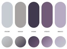 the different shades of purple and grey are shown in this chart, with each color