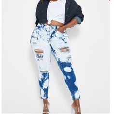 Denim Doesn't Only Come In Blue, Diva. Comfortably Live Life On The Edge In My Stretch Skinny Jeans That Feature A Bleached Out Design With Destructed Accents Throughout The Style. Bleached Skinny Jean. Button Front, Zip Fly. Five Pockets. Tapered Fit. Soft And Smooth To The Touch Fabrication All Over. 70% Polyester, 28% Polyester, 2% Spandex. Turn Garment Inside Out Machine Wash Cold Separately. Do Not Bleach. Tumble Dry Low Remove Promptly. Warm Iron If Needed. High Rise Bleached Blue Jeans, High Rise Bleached Denim Blue Jeans, Trendy Bleached Denim Bottoms, Light Wash Bleached Denim Bottoms, Bleached Dark Wash Denim Bottoms, Trendy Light Wash Bleached Jeans, Trendy Bleached Light Wash Jeans, Casual White Bleached Jeans, White Washed Denim Jeans