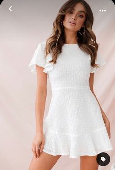 White short dress Wedding Dress Trendy, Graduation Dress For Mom, Orange Wedding Dress, Graduation Dress University, White Graduation Dress, Empire Cut Dress, Orange Dress Wedding, Graduation Dress College, Dress With White Collar