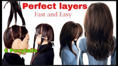 Long Haircut Tutorial, Diy Layers Long Hair, Long Layered Hair Tutorial Haircuts, Diy Long Haircut, Long Layers Haircut Tutorial, Cut Layers In Hair Diy, Butterfly Layers Haircut Tutorial, Long Layers Haircut Tutorial Videos, Diy Haircut Layers