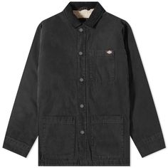 Dickies Duck Canvas Chore Coat Stonewashed Black | END. Workwear Brands, Chore Coat, Duck Canvas, Chore Jacket, Men Fashion Casual Outfits, Fall Jackets, Cotton Fleece, Men Fashion, Fashion Casual