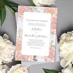 Elegant Light Blue Wedding Blush Pink Floral Pink Floral Invitation, Wedding Blush Pink, Wedding Blush, Afternoon Wedding, Light Blue Wedding, Blush Pink Weddings, Country Club Wedding