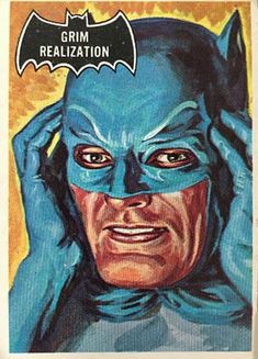 a painting of a man wearing a batman mask with the caption crim realization