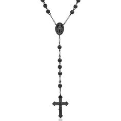 A statement of faith that's a handsome addition to his wardrobe. This rosary makes a thoughtful gift. Crafted in black ion-plated stainless steel, this traditional beaded rosary may also be worn as a necklace. Buffed to a brilliant luster, this 24.0-inch design is sure to be cherished. Statement Of Faith, Rosary Beads Necklace, Rosary Beads Catholic, Beaded Rosary, Catholic Priest, Rosary Necklace, Rosary Beads, A Necklace, Book Decor