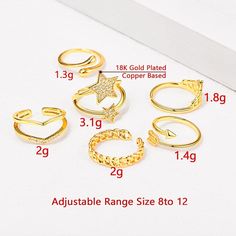 ❤ Versatile stackable knuckle rings set, contains 6 pieces 18K gold plated rings with different styles which has chain band, heart ring, shiny stars layered ring, arrow ring, simple band ring and 2-layered wave rings. Adjustable sizes from 8-12.


❤ Hypoallergenic and nickle free, ideal for ones with sensitive skin. Comply with EU Environmental Standards.
❤ Great gift for girlfriend, wife, lover, daughter, sister, granddaughter, friends, bridesmaids, bride.


❤ Perfect for occasions like Christmas, Birthday, New Year, Anniversary, Engagement, Wedding, Graduation, Statement, Valentine's Day.
❤ Fast and free shipping, 5-12 days delivery, dainty gift box and pouch included.

❤ Choose your own adventure with U7 versatile stackable rings, this gorgeous ring set contains 6 different rings, sized Adjustable Trendy Rose Gold Midi Rings, Trendy Gold Plated Open Midi Rings, Trendy Gold Metal Midi Rings, Trendy Gold Midi Rings, Trendy Gold-plated Gold Midi Rings, Trendy Gold Plated Midi Rings, Trendy Gold Plated Midi Rings For Promise, Trendy Gold Plated Midi Promise Rings, Trendy Adjustable Gold Midi Rings