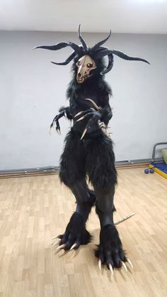 a person in a costume standing on one foot