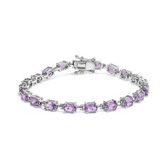 AB102AMS Classic Amethyst Bracelets, Elegant Purple Sterling Silver Bracelet, Sterling Silver Amethyst Bracelet For Formal Occasions, Formal Sterling Silver Amethyst Bracelet, Anniversary Amethyst Gemstone Tennis Bracelet, Elegant Sterling Silver Amethyst Bracelet For Formal Occasions, Oval Purple Gemstones, Classic Sterling Silver Bracelet With Oval Gemstone, Classic Sterling Silver Oval Gemstone Bracelet