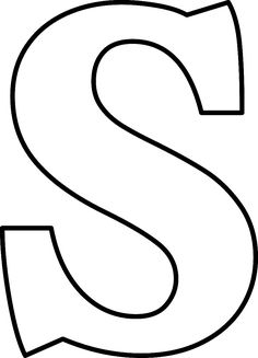 the letter s is outlined in black and white