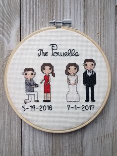 a cross stitch wedding gift for the couple