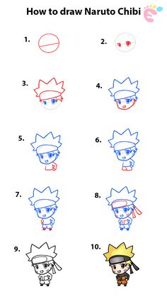 how to draw naruto chibi step by step instructions for kids and adults