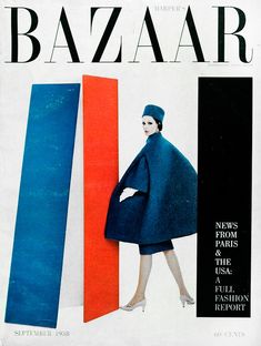 a magazine cover with a woman wearing a blue coat